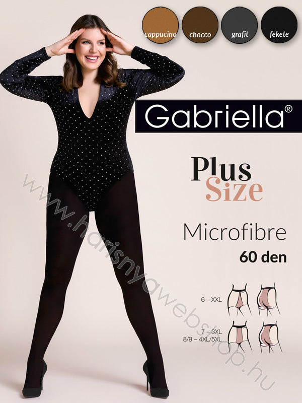 nem átlátszó harisnyanadrág mikroszálas molett, 60den Gabriella, MICROFIBRE méret: 8-9 / 4XL-5XL - termékkép